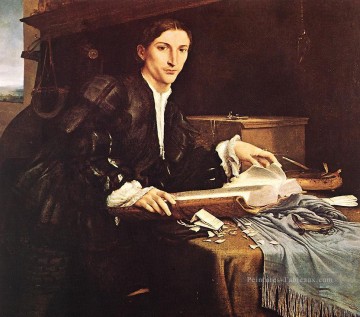 Portrait d’un gentilhomme dans son étude 1527 Renaissance Lorenzo Lotto Peinture à l'huile
